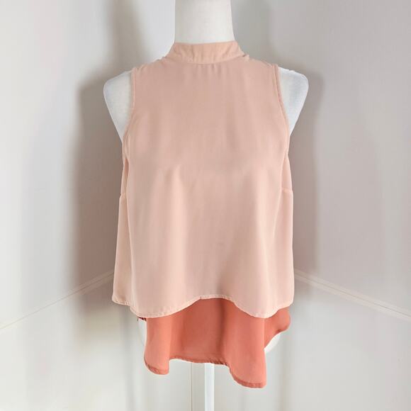 Daytrip EUC double layer sleeveless top Small Blush peach pink - Picture 1 of 15